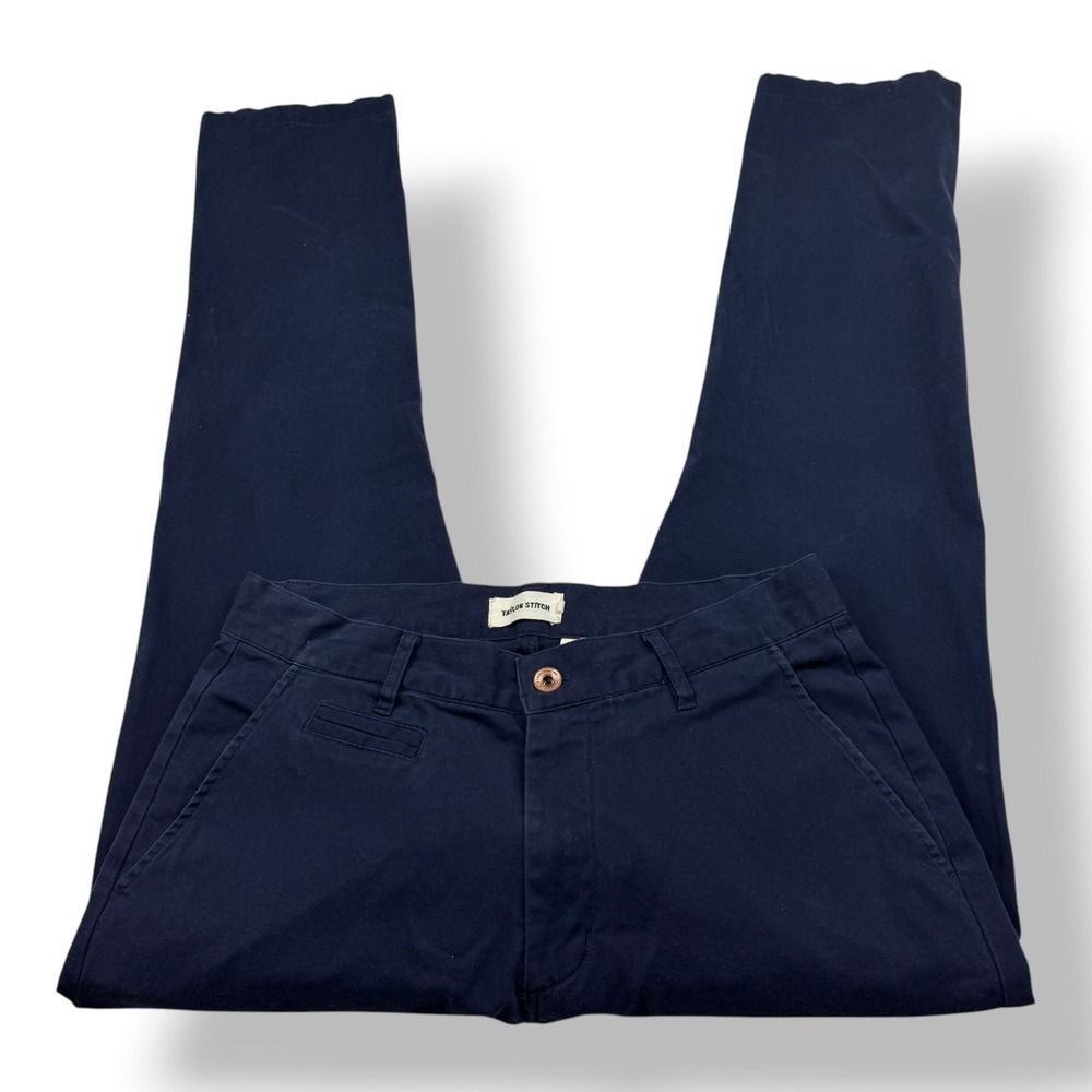 Taylor Stitch Slim Chino Pant Mens 31x30 Navy Blue Organic Cotton Stretch Twill